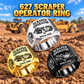 627 twin-engine Scraper Operator signet ring in Silver, Gold and Black with CUSTOM NAME and SINCE 2000