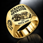623 elevating Scraper Operator signet ring in gold with CUSTOM NAME and SINCE 2000