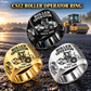 Personalized CS12 Roller Operator Ring in Black, Gold and Silver finishes, with flat single-drum soil compactor engraving, CUSTOM NAME and SINCE 2000.