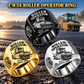 Personalized CW34 Roller Operator Ring in Black, Gold and Silver finishes, with flat pneumatic roller engraving, CUSTOM NAME and SINCE 2000.