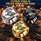 Three personalized SUPER 1700-3i asphalt paver operator signet rings in Silver, Gold and Black finishes, with PAVER OPERATOR, SUPER 1700-3i, CUSTOM NAME and SINCE 2000 engraving.