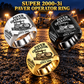 Three personalized SUPER 2000-3i asphalt paver operator signet rings in Silver, Gold and Black finishes, with PAVER OPERATOR, SUPER 2000-3i, CUSTOM NAME and SINCE 2000 engraving.