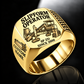 Gold personalized SP 25i concrete slipform paver operator signet ring with flat machine artwork and SLIPFORM OPERATOR, SP 25i, CUSTOM NAME and SINCE 2000 engraving.