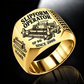 Gold personalized SP 94i concrete slipform paver operator signet ring with flat machine artwork and SLIPFORM OPERATOR, SP 94i, CUSTOM NAME and SINCE 2000 engraving.