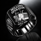 Black personalized W 35 XRi cold planer operator signet ring with flat machine artwork and MILLING OPERATOR, W 35 XRi, CUSTOM NAME and SINCE 2000 engraving.