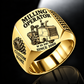 Gold personalized W 35 XRi cold planer operator signet ring with flat machine artwork and MILLING OPERATOR, W 35 XRi, CUSTOM NAME and SINCE 2000 engraving.