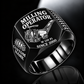 Black personalized W 120 Fi cold planer operator signet ring with flat machine artwork and MILLING OPERATOR, W 120 Fi, CUSTOM NAME and SINCE 2000 engraving.