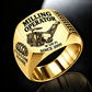 Gold personalized W 120 Fi cold planer operator signet ring with flat machine artwork and MILLING OPERATOR, W 120 Fi, CUSTOM NAME and SINCE 2000 engraving.