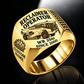 Gold personalized WR 250i road reclaimer operator signet ring with flat machine artwork and RECLAIMER OPERATOR, WR 250i, CUSTOM NAME and SINCE 2000 engraving.