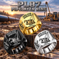 Personalized PL87 Pipelayer Operator Ring, Silver, Gold and Black three-finish hero, CUSTOM NAME and SINCE 2000 engraving.