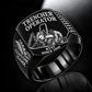 Personalized RT45 Trencher Operator Ring, black finish, CUSTOM NAME and SINCE 2000 engraving.