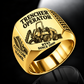 Personalized RT45 Trencher Operator Ring, gold finish, CUSTOM NAME and SINCE 2000 engraving.