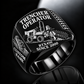 Personalized RTX450 Trencher Operator Ring, black finish, CUSTOM NAME and SINCE 2000 engraving.