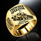 Personalized RTX450 Trencher Operator Ring, gold finish, CUSTOM NAME and SINCE 2000 engraving.