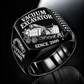 Black finish Vermeer VX50-800 Trailer Vacuum Excavator Signet Ring with VX50 machine engraving, CUSTOM NAME and SINCE 2000 sample text.