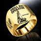 Gold personalized SR-30 Eagle foundation drilling rig operator signet ring with original unbranded machinery, CUSTOM NAME and SINCE 2000.
