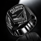 Black personalized PM25H pile driver operator signet ring with original unbranded machinery, CUSTOM NAME and SINCE 2000.