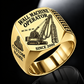 Gold personalized MC 96 / BC 40 diaphragm wall operator signet ring with original unbranded machinery, CUSTOM NAME and SINCE 2000.