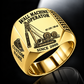 Gold personalized SC-135 / SH-40 diaphragm wall operator signet ring with original unbranded machinery, CUSTOM NAME and SINCE 2000.