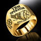 Gold personalized BIG TEX tunnel boring machine operator signet ring with original unbranded machinery, CUSTOM NAME and SINCE 2000.