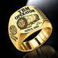 Gold personalized S-502 LAKE MEAD tunnel boring machine operator signet ring with original unbranded machinery, CUSTOM NAME and SINCE 2000.
