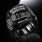 Black personalized SL44C microtunnelling operator signet ring with original unbranded machinery, CUSTOM NAME and SINCE 2000.