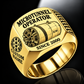 Gold personalized SL74P microtunnelling operator signet ring with original unbranded machinery, CUSTOM NAME and SINCE 2000.
