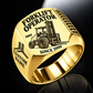 Gold personalized 588H rough terrain forklift operator signet ring with original unbranded machinery, CUSTOM NAME and SINCE 2000.