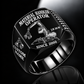 Black personalized LH 30 M material handler operator signet ring with original unbranded machinery, CUSTOM NAME and SINCE 2000.