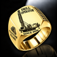Pit Viper 351 Blasthole Drill signet ring, gold finish, CUSTOM NAME and SINCE 2000 artwork