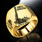 MD6250 Blasthole Drill signet ring, gold finish, CUSTOM NAME and SINCE 2000 artwork