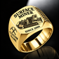 T1255III Chain Drive Terrain Leveler Surface Miner Ring in Gold finish, flat machine engraving, CUSTOM NAME and SINCE 2000 sample text.
