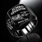 DD422i Underground Jumbo Drill Operator Ring in Black finish, flat machine engraving, CUSTOM NAME and SINCE 2000 sample text.