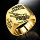 DD321 Underground Jumbo Drill Operator Ring in Gold finish, flat machine engraving, CUSTOM NAME and SINCE 2000 sample text.
