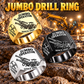 DD321 Underground Jumbo Drill Operator Ring in Silver, Gold and Black finishes, flat machine engraving, CUSTOM NAME and SINCE 2000 sample text.