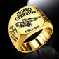 DD311 Underground Jumbo Drill Operator Ring in Gold finish, flat machine engraving, CUSTOM NAME and SINCE 2000 sample text.