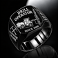 Simba S7 Longhole Drill Operator Ring in Black finish, flat machine engraving, CUSTOM NAME and SINCE 2000 sample text.