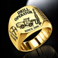 Simba S7 Longhole Drill Operator Ring in Gold finish, flat machine engraving, CUSTOM NAME and SINCE 2000 sample text.