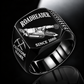 AQM 50 Roadheader Operator Ring in Black finish, flat machine engraving, CUSTOM NAME and SINCE 2000 sample text.