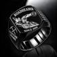 AQM 150 Roadheader Operator Ring in Black finish, flat machine engraving, CUSTOM NAME and SINCE 2000 sample text.