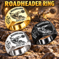 AQM 150 Roadheader Operator Ring in Silver, Gold and Black finishes, flat machine engraving, CUSTOM NAME and SINCE 2000 sample text.