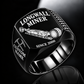 7LS1D Longwall Shearer Operator Ring in Black finish, flat machine engraving, CUSTOM NAME and SINCE 2000 sample text.