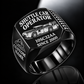 10SC32AA Center-Drive Shuttle Car Operator Ring in Black finish, flat machine engraving, CUSTOM NAME and SINCE 2000 sample text.