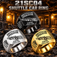 21SC04 Low-Seam Shuttle Car Operator Ring in Silver, Gold and Black finishes, flat machine engraving, CUSTOM NAME and SINCE 2000 sample text.