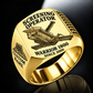 Warrior 1800 Screener Operator Ring in Gold finish, flat machine engraving, CUSTOM NAME and SINCE 2000 sample text.