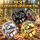 Komatsu 931 Harvester Operator ring in Silver, Gold and Black, with CUSTOM NAME and SINCE 2000, at a forest harvesting site