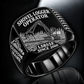 Tigercat LS855E Shovel Logger Operator Ring in Black finish, flat engraving showing connected live-heel frame and timber grapple supporting a whole stem, CUSTOM NAME and SINCE 2000.