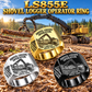 Tigercat LS855E Shovel Logger Operator Ring: Silver, Gold and Black signet rings with flat machine engraving, CUSTOM NAME and SINCE 2000.