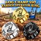 T-MAR Log Champ 550 Yarder Operator Ring: Silver, Gold and Black signet rings with flat machine engraving, CUSTOM NAME and SINCE 2000.