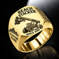 Gold finish Taylor XRS-9972 Reach Stacker Signet Ring with XRS-9972 machine engraving, CUSTOM NAME and SINCE 2000 sample text.